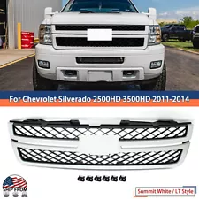 For 2011-2014 Silverado 2500HD 3500HD Summit White Front Bumer Hood Grille Mesh