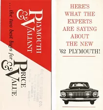 1962 Plymouth & Valiant Fold Out Dealer Sales Brochures (Set of 2)