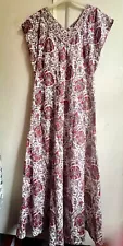 Lovely *ANOKHI for EAST* Red Floral Bias Cut Hand Block Printed Midi Dress 16