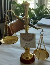 Namaste Decorative Scales of Justice "Gold" Chains & Scales with Wood Base