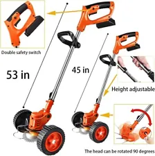 24V Cordless Weed Eater Electric Brush Cutter Lawn Edger Grass String Trimmer US