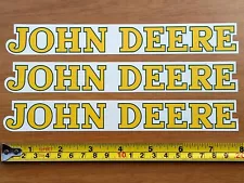 3 JOHN DEERE FADE RESISTANT 1"x 7.75" VINYL DECAL STICKERS & FREE USA FLAG