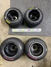 Four American pattern 6” diameter go kart racing wheels with tires Drift Trike