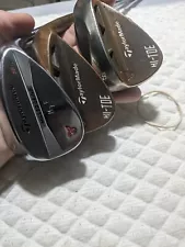 Right TaylorMade Hi-toe, milled grind chrome wedge set.56,58,60.hi toe