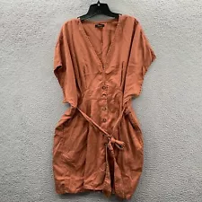 QUINCE Midi Dress Womens XL Short Sleeve Extra Large Brown