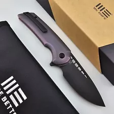 WE Knife Mini Malice Folder Anodized Purple Titanium Handle Black 20CV WE054BL-1