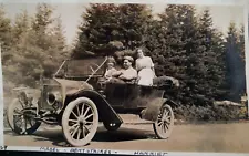 C1912 Photo 'Happy"Bert With Mabel & Harriet In 1912 Flanders Touring Car