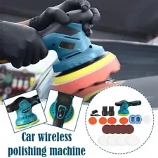 Car Polisher Buffer Machine Cordless with 2PCS Battery Dual Action Polishing 12V