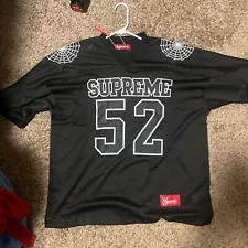 Supreme Spider Web Black Football Jersey