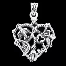 WITCH'S CHARM CIMARUTA PENDANT Sterling Silver Heart Good Luck Wicca PETER STONE