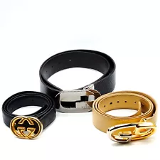 Gucci Belt Belt 3 set Black Leather 438319