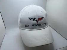 Corvette White Hat Baseball Cap Adjustable One Size