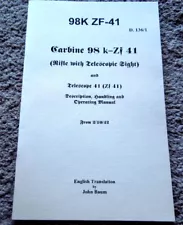 WW2 German K98 ZF 41 Manual 1942 English Translation 16 Pages