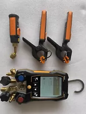 Testo 557S Refrigeration Digital Manifold HVAC Gauge System +2 Pcs NTC Clamp Set