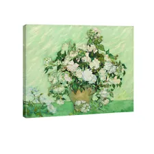 Van Gogh Fine Wall Art Canvas Print Painting Repro White Rose Flowers Home Decor