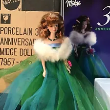 Limited Edition Porcelain 30th Anniversary Midge Barbie Doll 1993 Mattel 7957