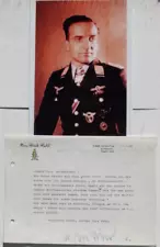 Hans Ulrich Rudel WWII German Stucker Pilot Iron Cross Signed Typed Letter