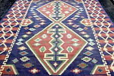 9X12 EXQUISITE MINT HAND KNOTTED VEGETABLE DYE DOUBLE SIDED SHEERAZI KILIM RUG