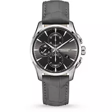 Hamilton Men's Watch Jazzmaster Auto Chrono Grey Cow Leather Strap H32586881