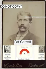 Sherrif, Pat Garrett Cabinet Card Photo Image. Killed Billy The Kid. 92% Match