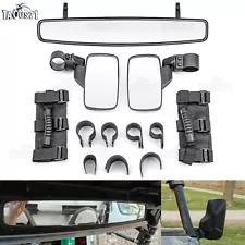 For John Deere Gator RSX XUV HPX TS Roll Cage Clamp Side Rear View Mirror Set