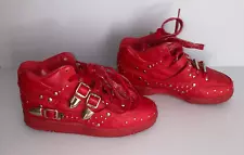 VTG RARE Michael Jackson LA L.A. GEAR Red Leather Studded Hi Top Shoes W 6.5