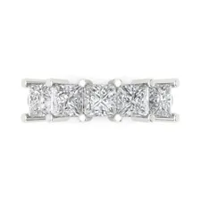 3.55ct Princess Cut Anniversary Engagement Wedding Promise Band 14k White Gold