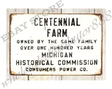 wall art garage bars living room Michigan Centennial Farm metal tin sign