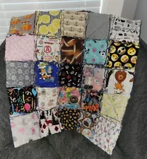 Handmade 25 Squares Small Baby Reversible I Spy Rag Quilt Blanket Unique & Fun