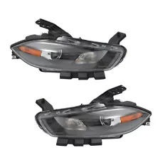 Left+Right Headlight For 2013-2016 Dodge Dart Halogen Projector Black Housing