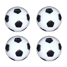 4 Table Soccer Foosball Black / White Foos Ball engraved parts.