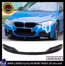 FOR BMW F30 F31 3 SERIES M STYLE FRONT LIP SPOILER SPLITTER GLOSS BLACK 12-2018