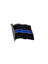 Thin Blue Line Flag Enamel 1" Lapel Pin Police Blue Lives Matter American