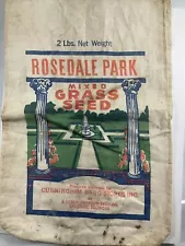 Vintage Rosedale Park Mixed Grass Seed Advertising Bag - Cunningham Drug Stores