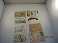 1940's QSL Cards Postcards & Cards AMATEUR Ham Radio OPERATOR Lot of 8