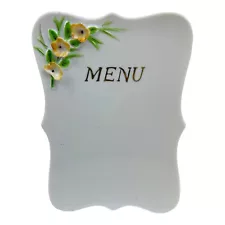 Vintage Porcelain Menu Board Floral Table Decor Cottagecore Wedding Tea Party