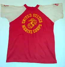 Vintage 1960’s US Marines Graphic T Shirt XL USMC Artex USA Red L M