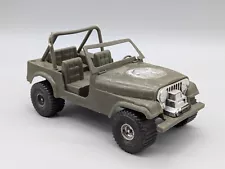 Vintage Processed Plastic 9370 Green Military Army 9" Jeep Wrangler Renegade USA