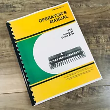 Operators Manual For John Deere 515 Integral Grain Drill Owners Book Maintenance