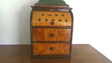 Vintage Look Wood Sewing Mini Cabinet - 3 Drawers, Pin Cushion, Thread Holder