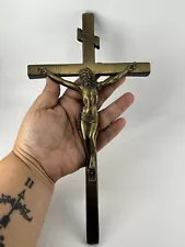 Religious Catholic Church Metal Crucifix Cross Jesus GOD INRI 11.75”