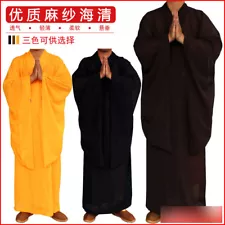 Shaolin Buddhist Monk Dress Meditation Haiqing Robe Kung fu Suit Men's Costumes