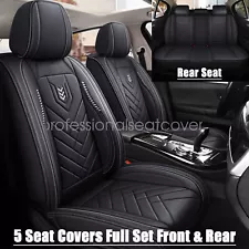 For Ford F-150 Crew Cab 4-Door 2009-2023 Car Faux Leather Front+Rear Seat Cover