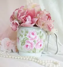 CHARMING SIFTER PINK ROSE GARDEN Hand Painted DAS hp chic shabby vintage cottage