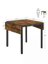 VASAGLE Folding Dining Table, Drop Leaf Extendable, For Small Spaces