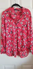 NEXT Orange Red and White Flowered Pattern Long Sleeved Blouse - size 16