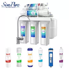 6 Stage PH Alkaline Reverse Osmosis Drinking Water Filter System Faucet Purifier