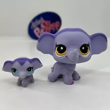 MOMMY & BABY ELEPHANT #3597 3598 - Authentic Littlest Pet Shop - Hasbro LPS