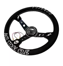 3"DEEP DISH 6-BOLT STEERING WHEEL BLACK SUEDE FOR Nissan 350Z 370Z Sentra