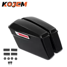 Vivid Black Hard Saddlebag W/ Latches For 93-13 Harley Davidson Touring Glide (For: Harley-Davidson)